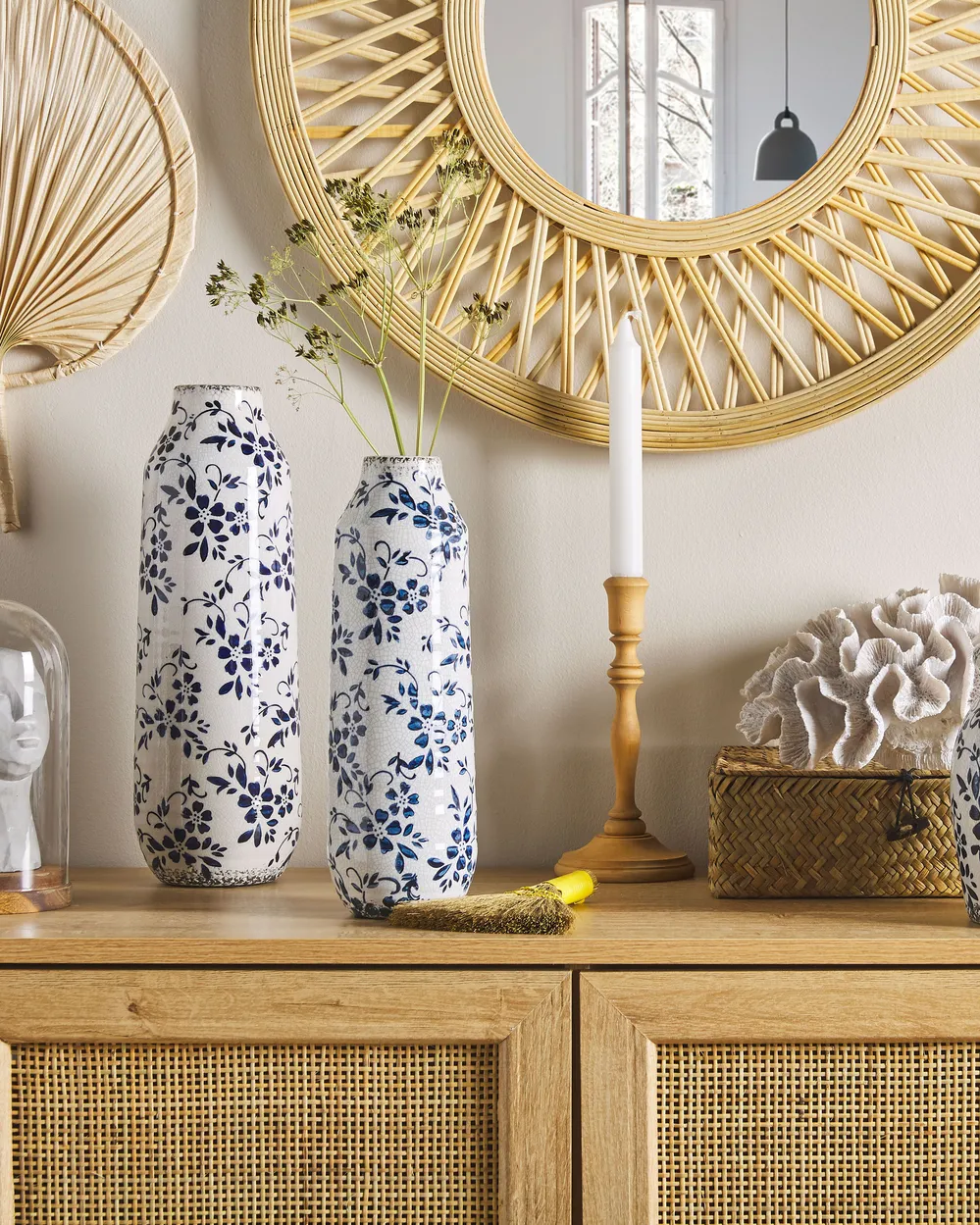 Flower Vase MULAI 30 cm Stoneware White