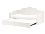 Utdragbar säng Sammet LORETTE 90 x 200 cm Ljusbeige_1087333