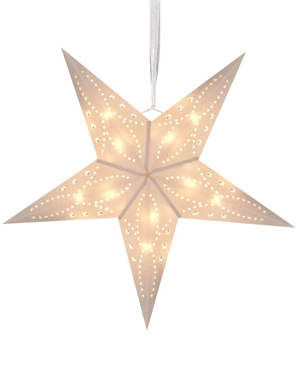Set med 2 hängande dekorationer LED MOTTI 45 cm Stjärna Vit_835510