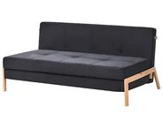 Sofa Bed 2 Seater EDLAND Fabric Black_1003756