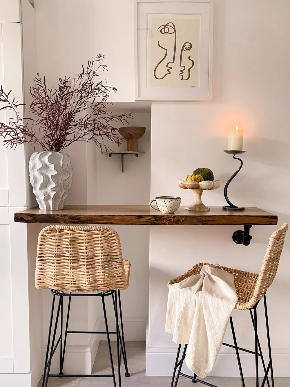 Set med 2 barstolar CASSITA Rotting Naturlig_834401