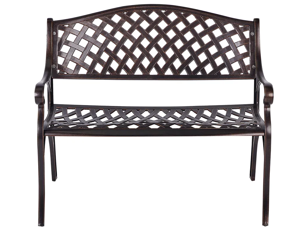 Garden Bench STAGGIA 104 cm Metal Brown