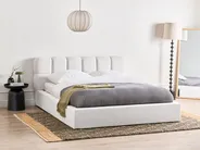 Ottoman Bed BASTON Fabric Off-White 160 x 200 cm (EU King Size)_997038
