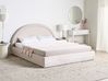 Ottoman Bed MOUZON Fabric Light Beige 180 x 200 cm (EU Super King)