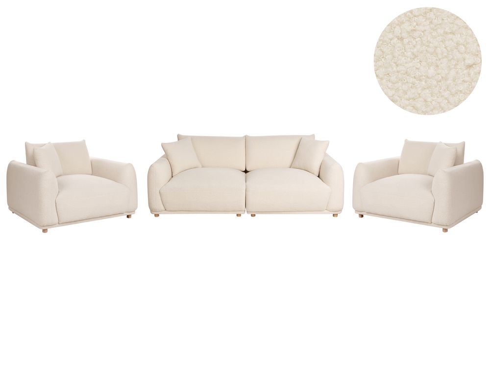Sofagruppe 5-seters JUBEK Bouclé Off white