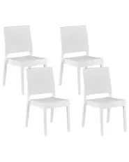 Set med 4 trädgårdsstolar FOSSANO Syntetiskt material Vit_807970