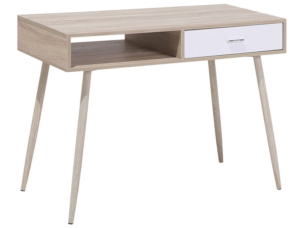 Skrivbord DEORA 100 cm x 48 cm med lådor Ljusbrun