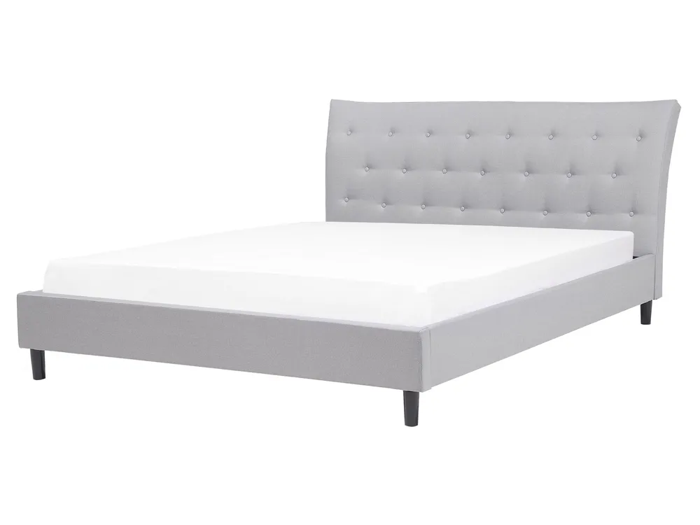 Fabric Bed Light Grey SAVERNE Various Sizes