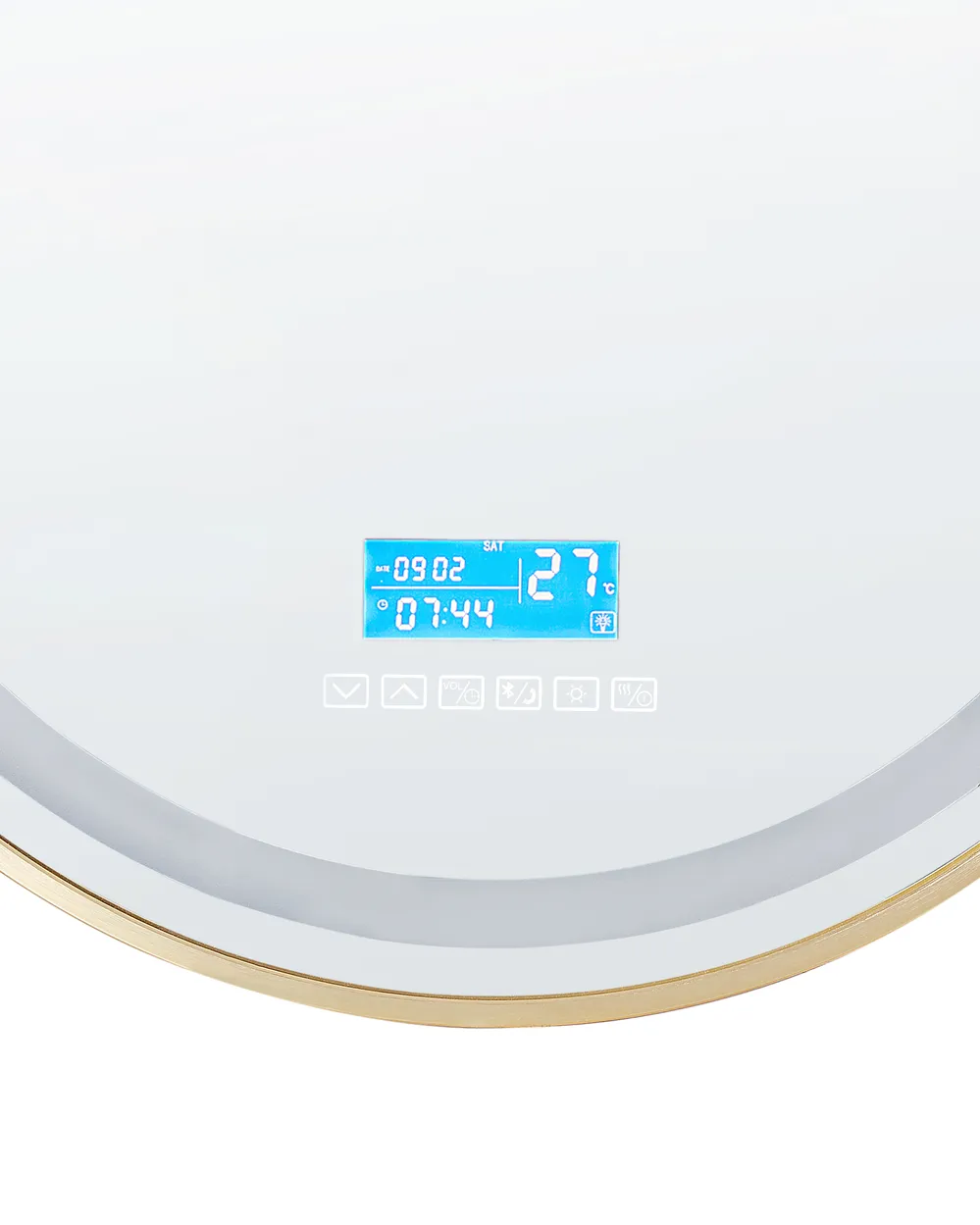 Badrumsspegel med LED DAROIS 60 cm 60 cm med inbyggd Bluetooth-högtalare Guld_932306