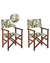 Set of 2 Garden Chairs CINE Acacia Wood Dark Brown