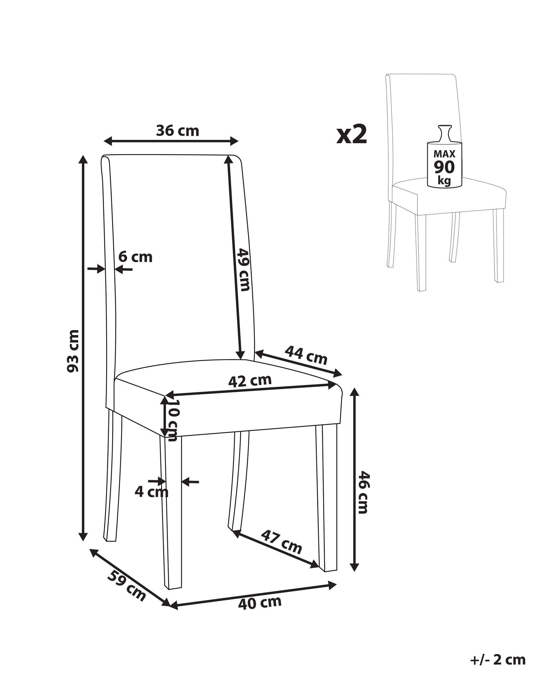 Set med 2 matstolar BROADWAY Brun_802928