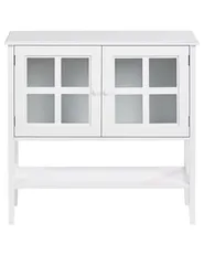 Vitrinskänk i glas med hylla INLET 80 cm Vit_968076
