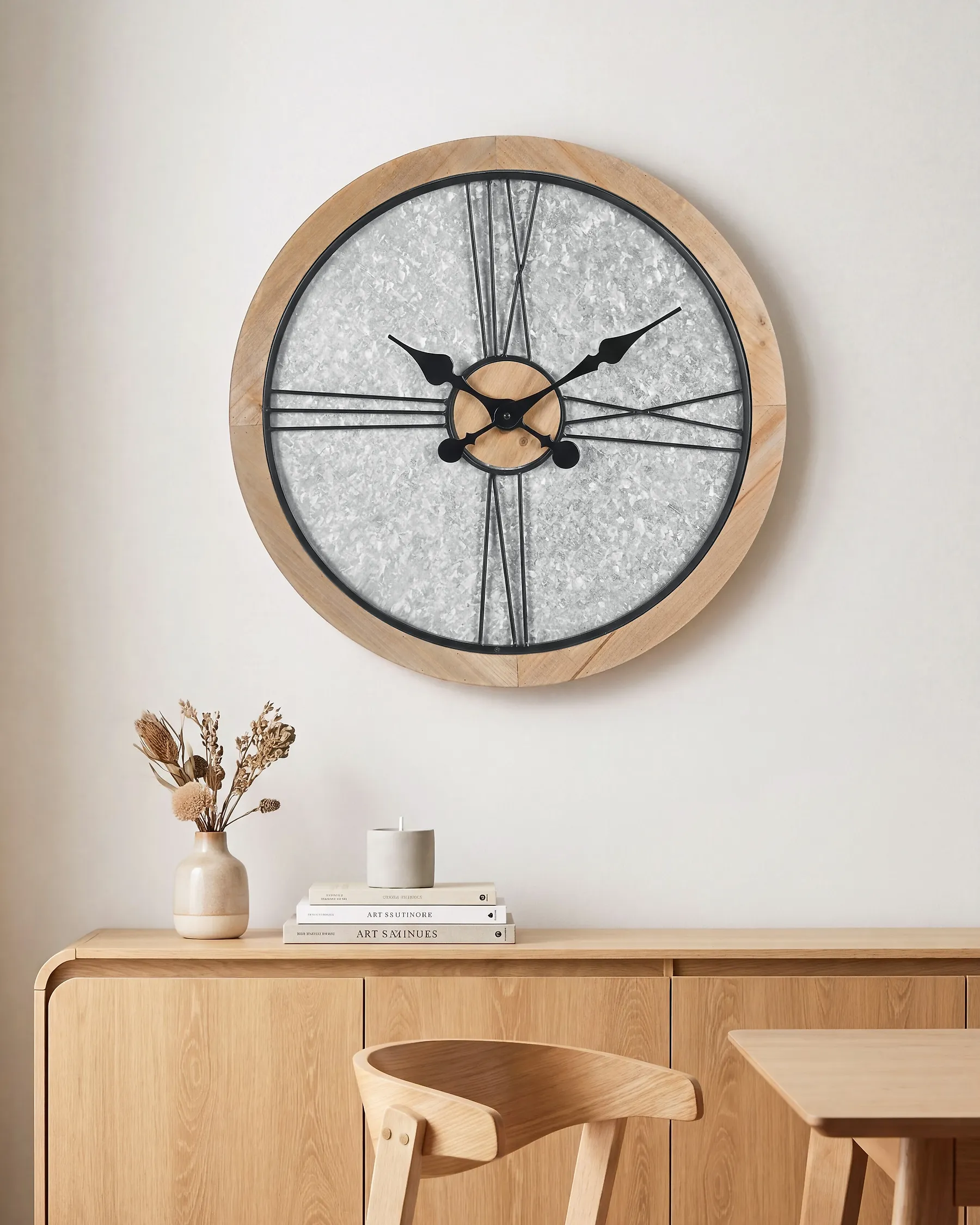 Wall Clock ACACIO Silver/ Brown_1182563