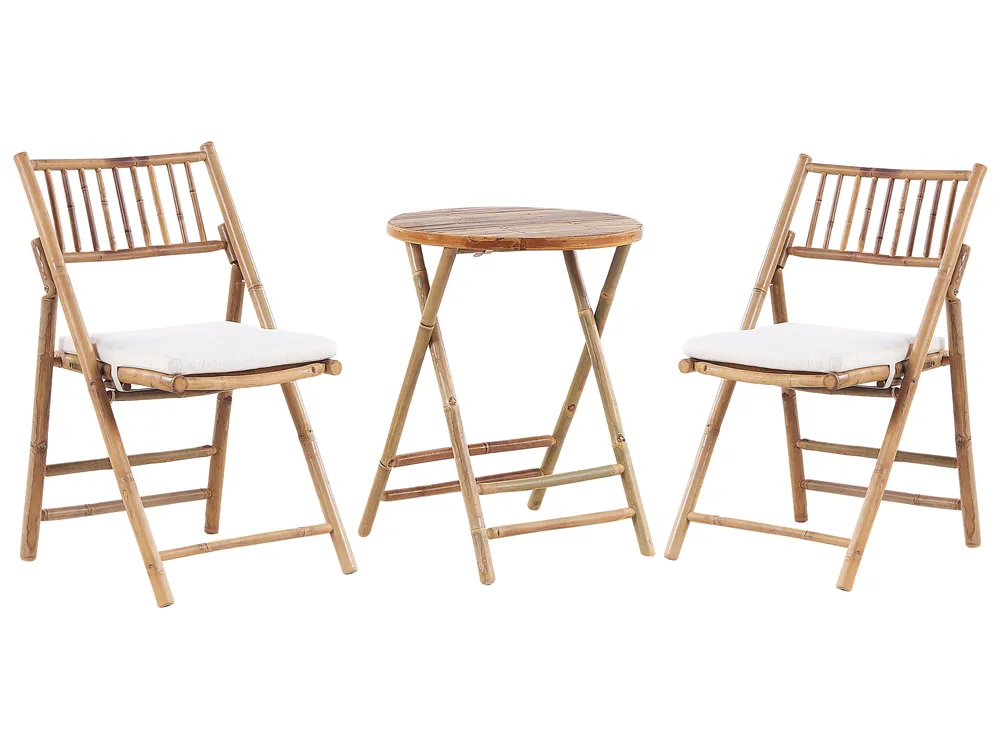 Bistro Set Folding SAVELLETRI Bamboo Brown