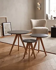 Set of 3 Coffee Tables VEGAS Grey_1179931