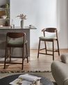 Set of 2 Bar Chairs LILLY Dark Green/ Brown