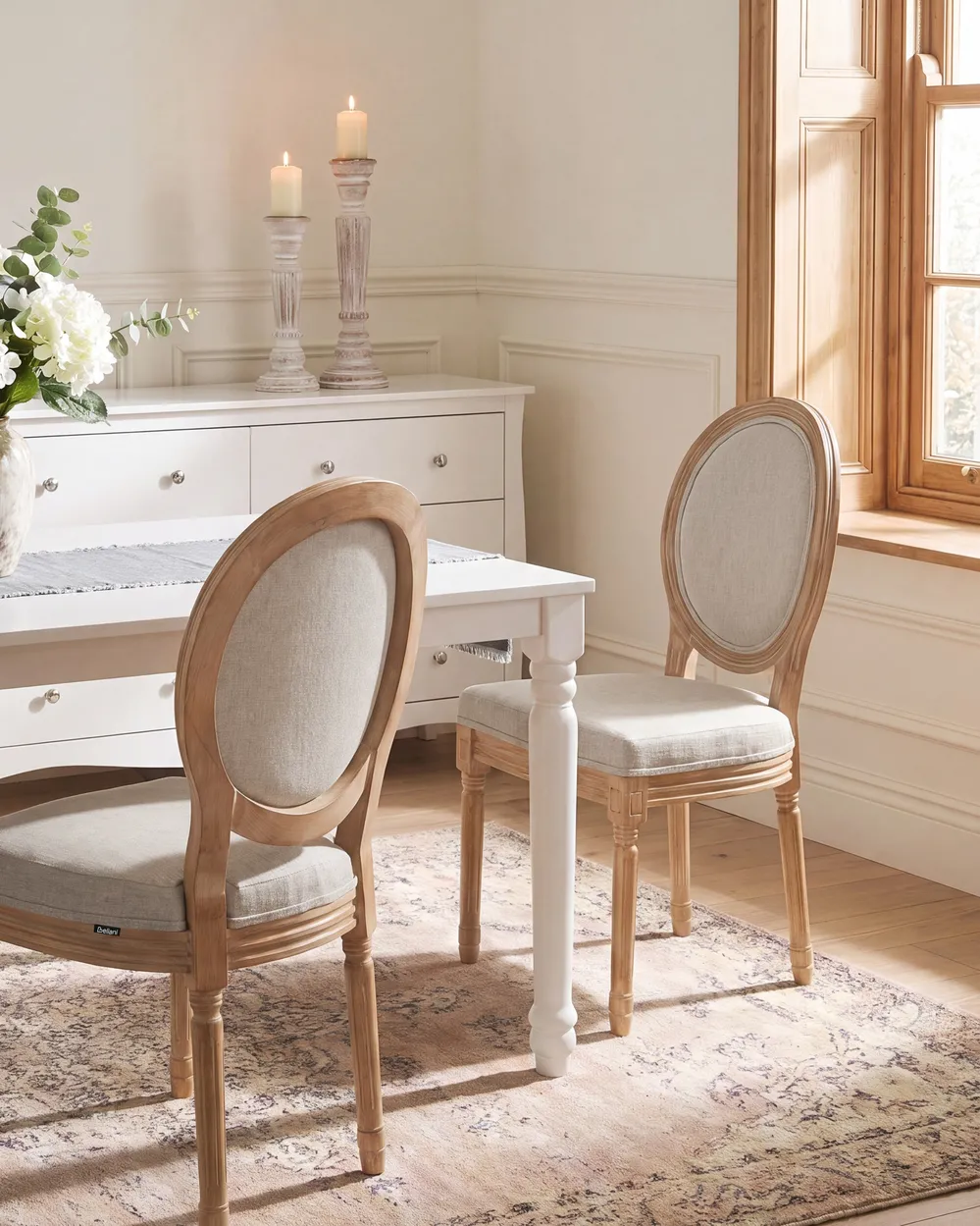 Tuolisetti 2 kpl ALBANZA Kangas Vaaleanruskea/beige