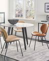 Set of 2 Dining Chairs LUANA Faux Leather Sand Beige