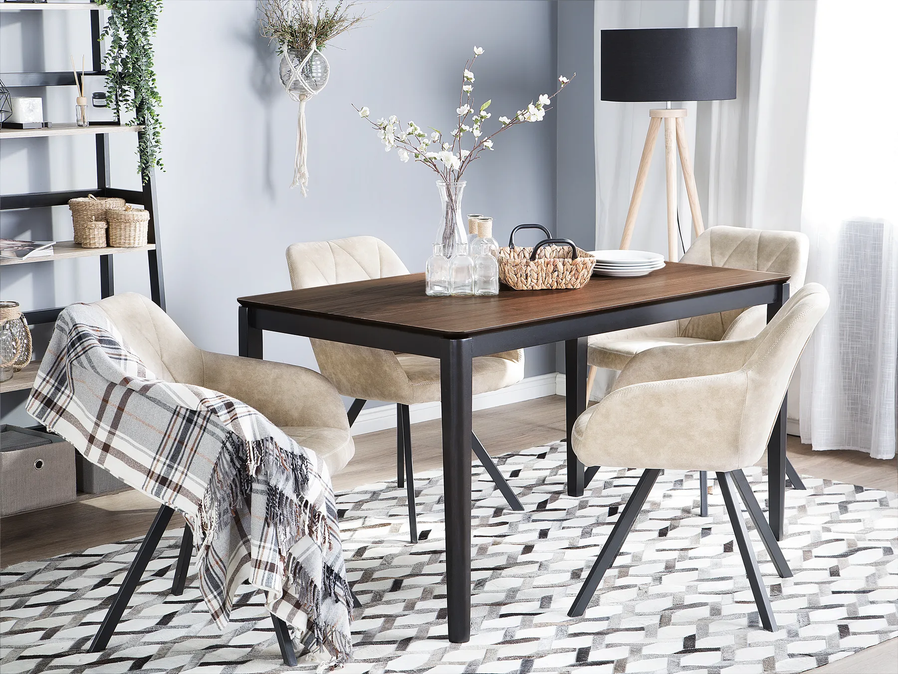 Dining Table CEDAR Dark Walnut 135 cm 80 cm_744195