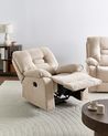 Recliner Chair BERGEN with Footrest Fabric Beige