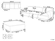 Modular Sofa 3 Seater AMLI with Ottoman Fabric Beige_1070320