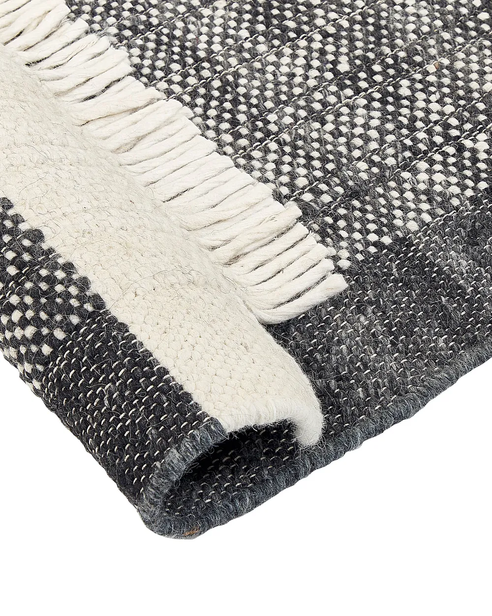 Rug ATLANTI Black 80 x 150 cm Wool_847251