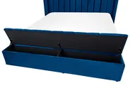 Bed with Storage Bench NOYERS Velvet Navy Blue 160 x 200 cm (EU King Size)_834701