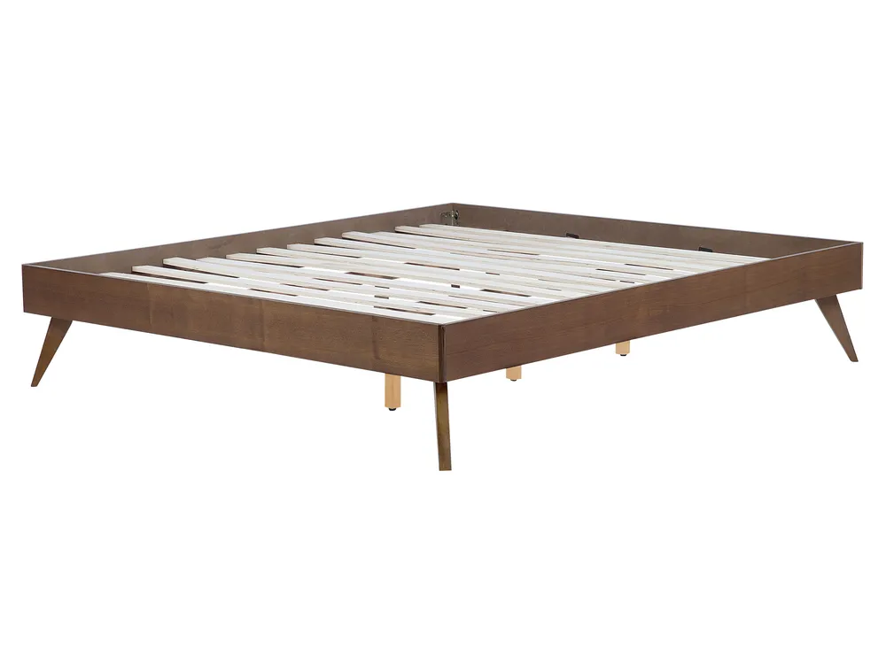 Bed without Headboard BERRIC 160 x 200 cm (EU King Size) Dark Ash Wood_873744
