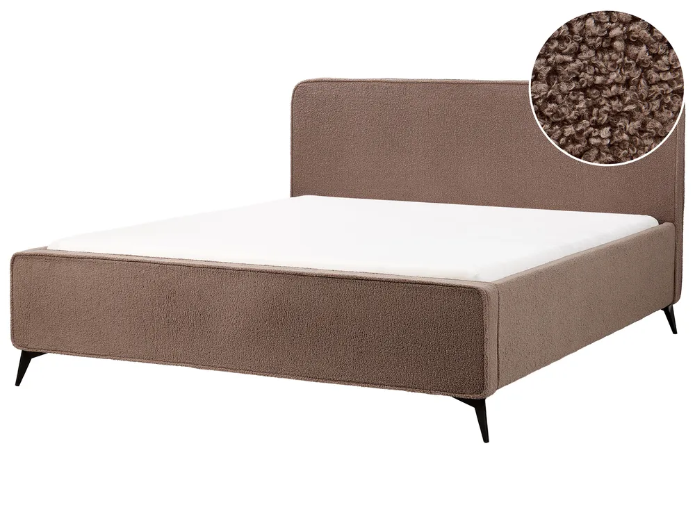 Bed Boucle VALOGNES 180 x 200 cm (EU Super King) Brown