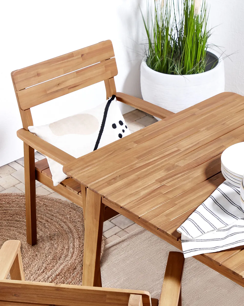 Set of 4 Garden Chairs FORNELLI Acacia Wood Brown_836355