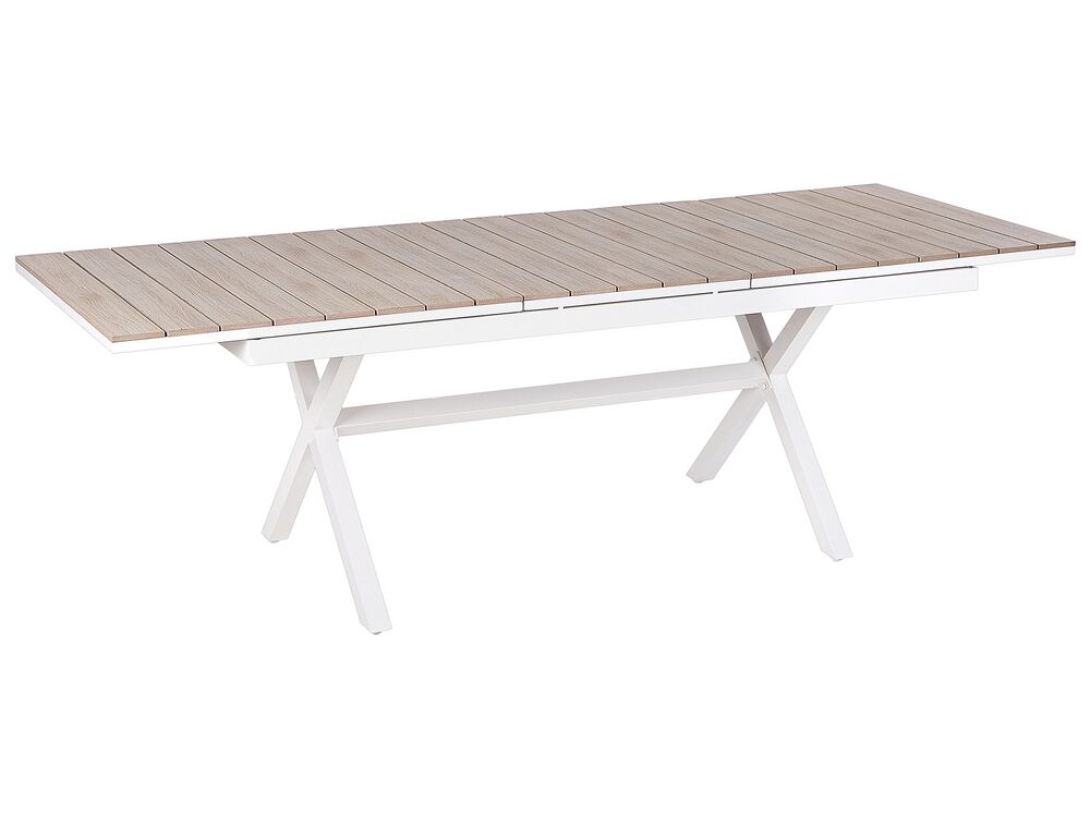 Uttrekkbart spisebord til hagen FANES 184/242 cm 90 cm Metall Hvit