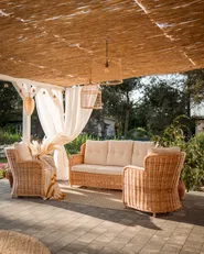 Garden Sofa Set 5 Seater ALESSANO Rattan Natural_1012579