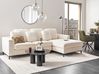 Corner Sofa 4 Seater OSLO Boucle White Left Hand