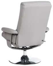 Massage Chair LEGEND with Footstool Faux Leather Grey_698048