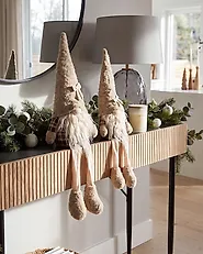 Joulukoristesetti 2 kpl ILOMANTSI 35/38 cm Tonttu Beige_1174042