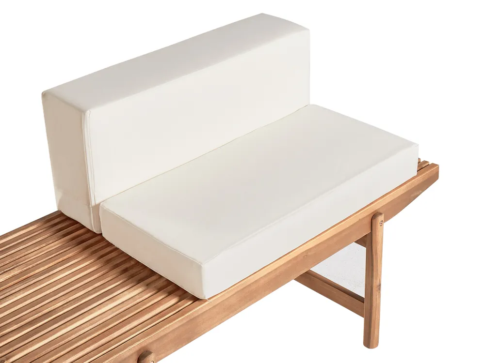 Garden Lounge Set with Table 2 Seater GIAVENO Acacia Wood Off-White_958675