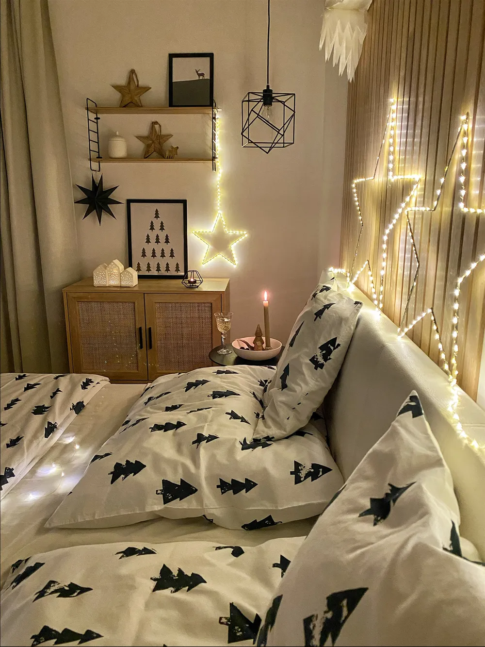Set med 3 hängande dekorationer LED KUNNARI 50/40/30 cm Stjärna Silver_844287