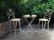 Garden Bar Table TRIESTE 60 cm 60 cm Metal Light Beige_971663