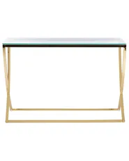 Console Table RINGGOLD Tempered Glass Gold_895882