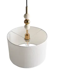 Pendellampa LOKY Metall Mässing/Beige_1025057