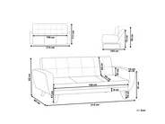 Bäddsoffa 3-sits FLORLI Ljusgrå_704167