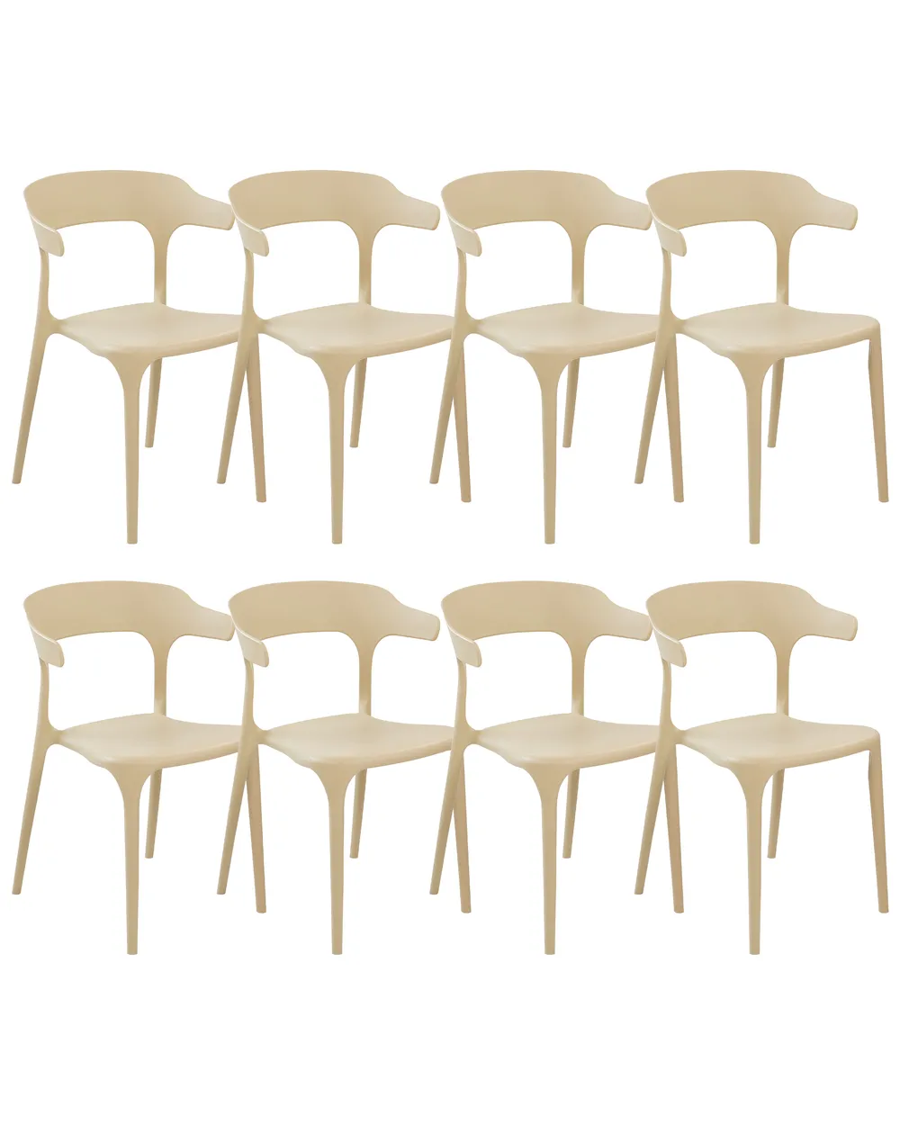 Set of 8 Dining Chairs GUBBIO Beige
