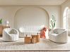 Living Room Set 6 Seater MALUNG Velvet Off-White