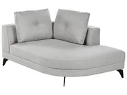 Chaise Longue YURI Faux Linen Grey_1021598