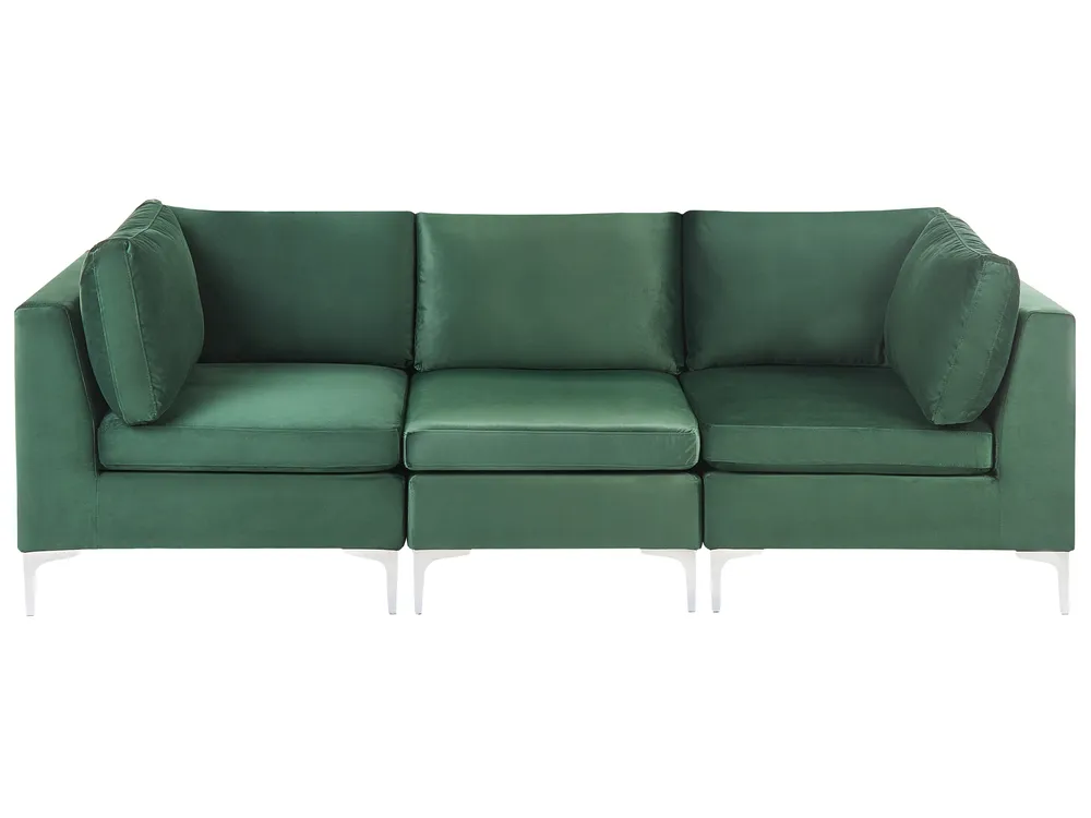Modular Sofa 3 Seater EVJA Velvet Green_789414