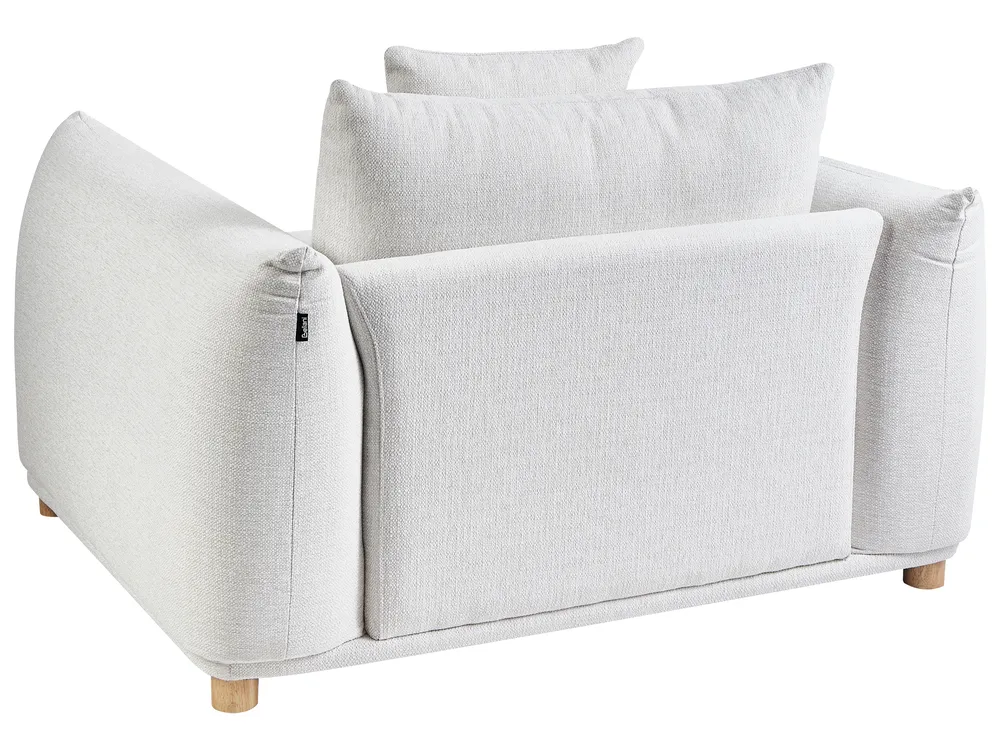 Living Room Set 5 Seater LUVOS Fabric Off-White_972264