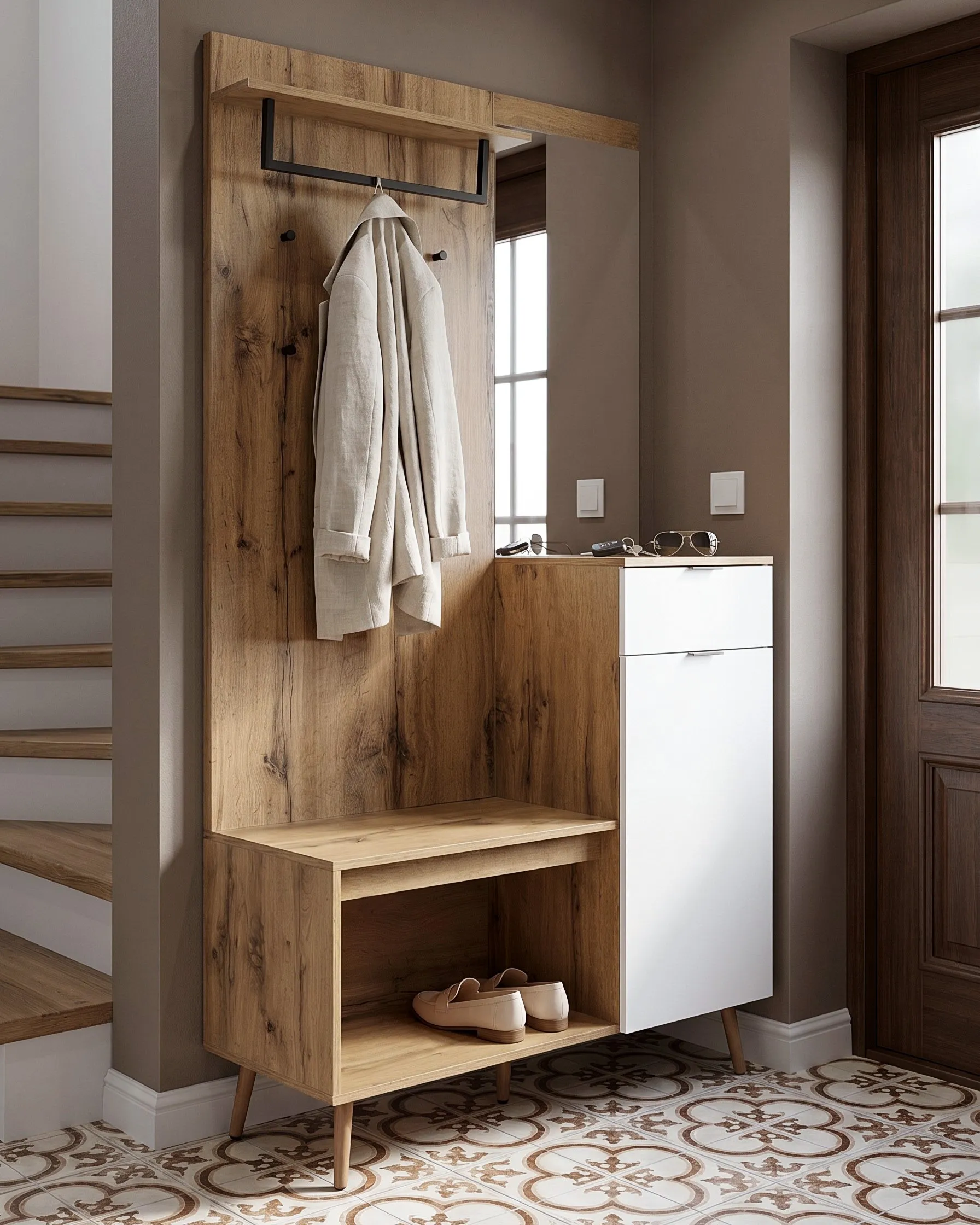 Hallway Set DORVAL Light Brown_1124830