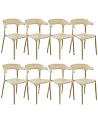Set of 8 Dining Chairs GUBBIO Beige