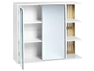 Bathroom Wall Mounted Mirror Cabinet NUBES 80 cm 70 cm White_946924