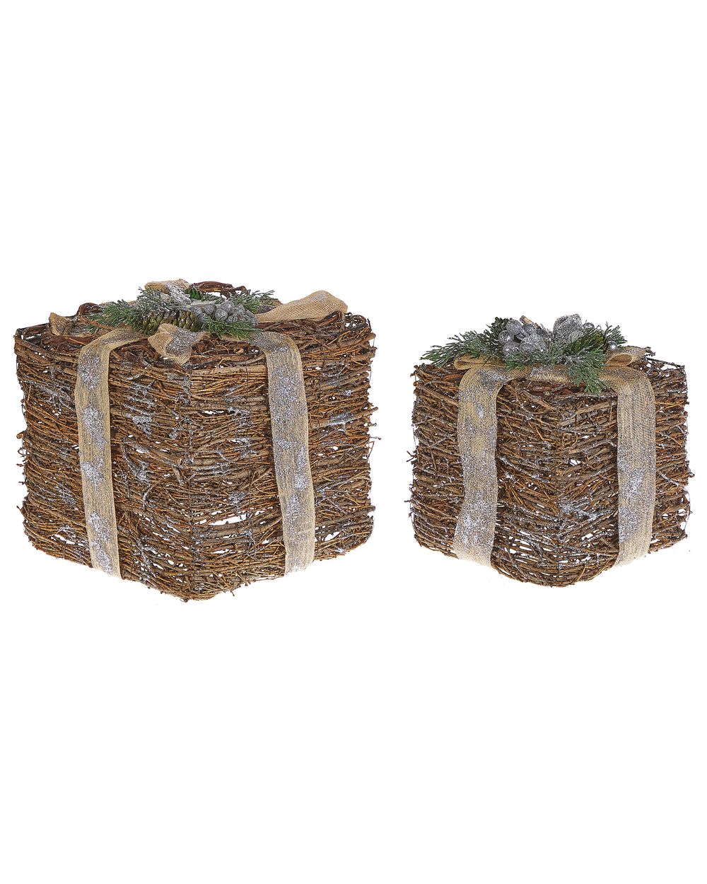 Sett med 2 juledekorasjoner INARI 28/21 cm Julegaver Sølv